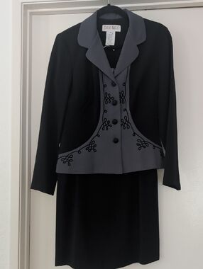 Dani Max Black and Charcoal Two-Tone Tailored Blazer